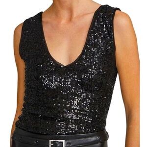 ♥️ Generation Love Malone Sequin Top - Black M ♥️